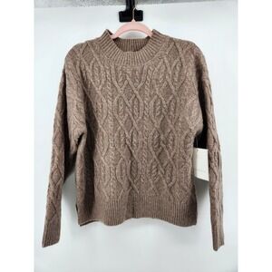 Calligraphie Women's Knit Tan‎ Sweater Size L Textured design Soft